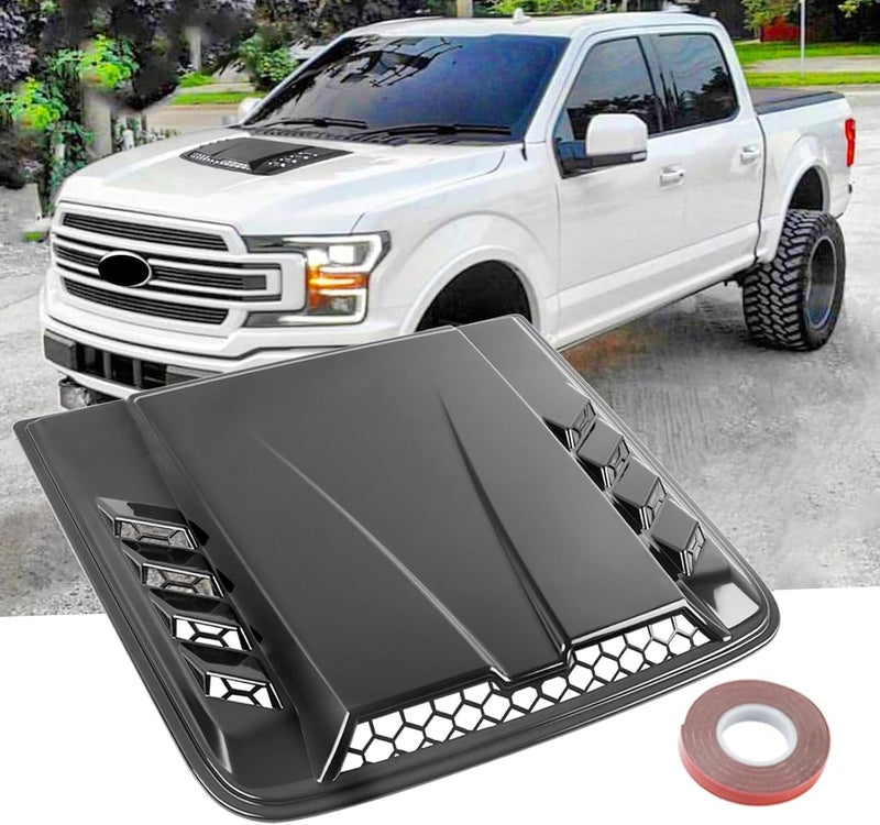 DEERMOTO Universal Car Hood Vent,Car Engine Hood Vents,Hood Scoop Air Vent for Trucks, Suit for Dodge Ram 1500 2500 3500,Chevy Silverado, F-150, F-250, F-350(Black) - Image 1